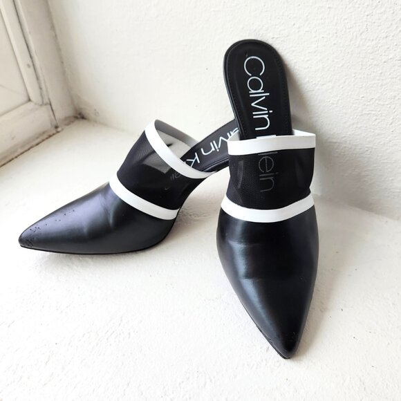 sleek and modern pair of Calvin Klein mules. Size 9 1/2 - Picture 2 of 11